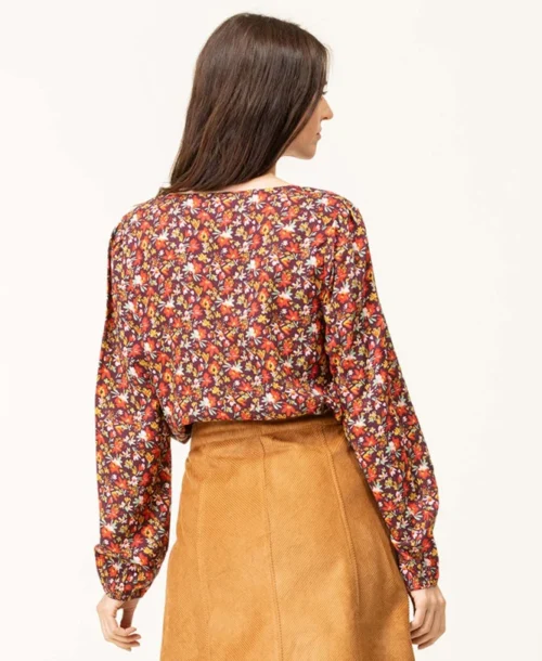 Blouse Imprimé Rose Femme -Vetements Simples Magasin prod 7970 blouse ml imprime rose carox 666x812 fc7ea0111e0b