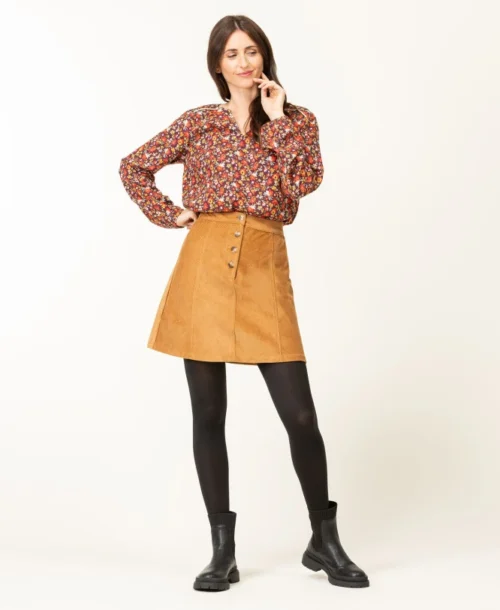 Blouse Imprimé Rose Femme -Vetements Simples Magasin prod 7972 blouse ml imprime rose carox 666x812 fc7ea0111e0b