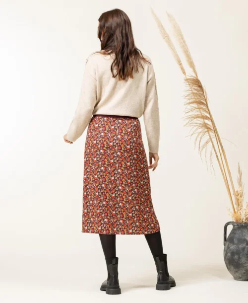 Jupe Mi-longue Imprimé Rose Femme -Vetements Simples Magasin prod 7982 jupe mi longue imprime rose jasa 666x812 fc7ea0111e0b