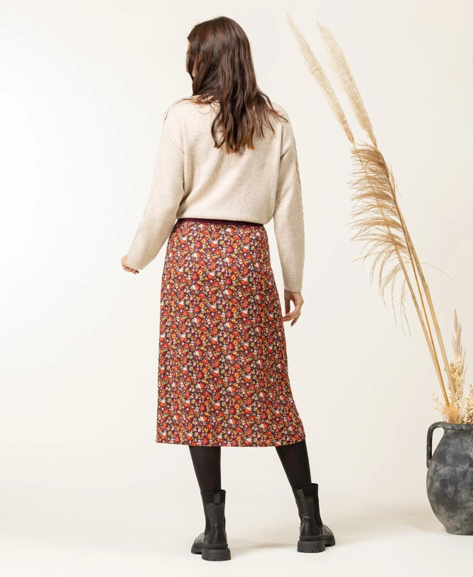 Jupe Mi-longue Imprimé Rose Femme 7 Jupe Mi-longue Imprimé Rose Femme – Image 5