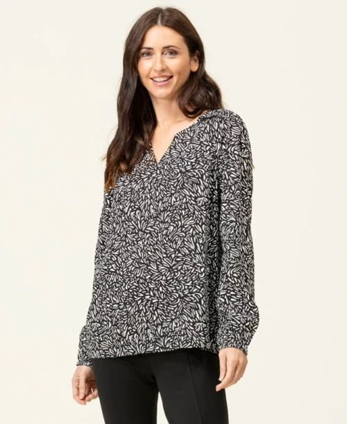 Blouse Imprimé Noir Femme