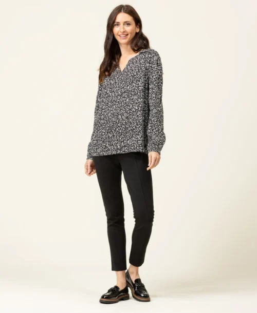 Blouse Imprimé Noir Femme -Vetements Simples Magasin prod 7998 blouse ml imprime noir carox 666x812 fc7ea0111e0b