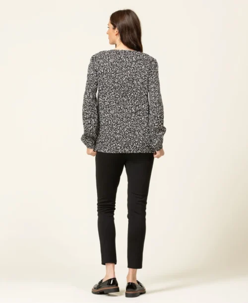 Blouse Imprimé Noir Femme -Vetements Simples Magasin prod 7999 blouse ml imprime noir carox 666x812 fc7ea0111e0b