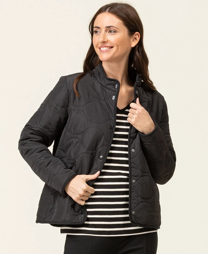 Veste Polaire Matelassée Noir Femme 3 Veste Polaire Matelassée Noir Femme