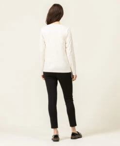 T-shirt Manches Longues Col V Imprimé Doré -Vetements Simples Magasin prod 8019 tee shirt ml grege tigrine 666x812 fc7ea0111e0b