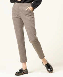 Pantalon 7/8ème à Carreaux Pied De Poule Femme