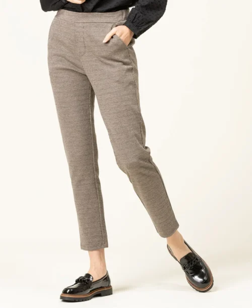 Pantalon 7/8ème à Carreaux Pied De Poule Femme
