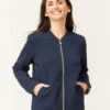 Veste Zippée Bleu Marine Femme -Vetements Simples Magasin prod 8076 veste ml indigo vinelle 666x812 fc7ea0111e0b