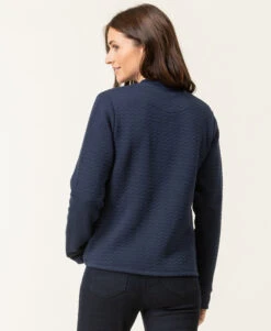 Veste Zippée Bleu Marine Femme -Vetements Simples Magasin prod 8077 veste ml indigo vinelle 666x812 fc7ea0111e0b