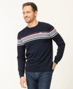 Pull Bleu Marine Homme Col Rond