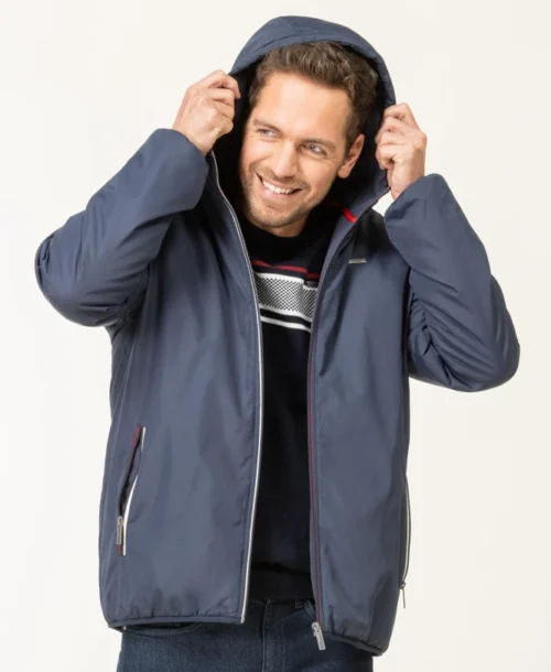 Blouson Homme Bleu Marine Avec capuche Ajustable