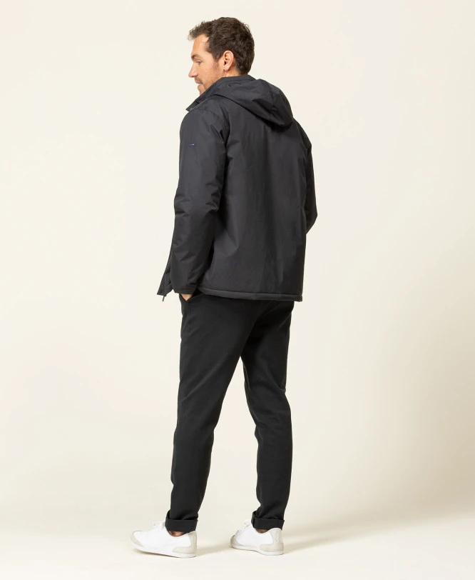 Parka Noir Homme Avec Capuche Intégrée 7 Parka Noir Homme Avec Capuche Intégrée – Image 5