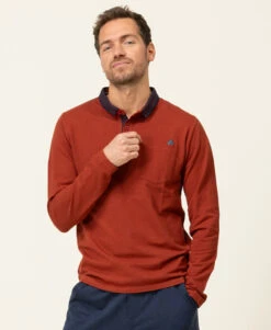 Polo Manches Longues Rouille Homme