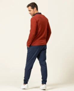 Polo Manches Longues Rouille Homme -Vetements Simples Magasin prod 8196 polo ml rouille fonce orai 666x812 fc7ea0111e0b