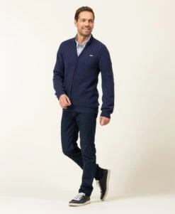 Gilet Tricot Reliefé Bleu Marine Homme -Vetements Simples Magasin prod 8233 cardigan tricot indigo gorsa 666x812 fc7ea0111e0b