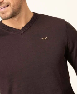 Pull Marron Homme Col V -Vetements Simples Magasin prod 8260 pull chocolat kariba 666x812 fc7ea0111e0b