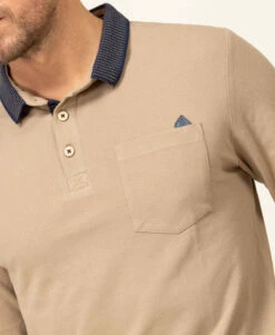 Polo Manches Longues Beige Homme -Vetements Simples Magasin prod 8265 polo ml sable orai 666x812 fc7ea0111e0b