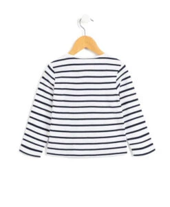 Marinière Authentique Enfant -Vetements Simples Magasin prod 8269 mariniere ml fond blanc raye indigo ecofil 666x812 fc7ea0111e0b