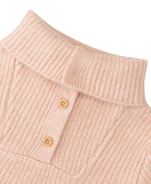 Robe Tricot Rose Manches Longues Fille -Vetements Simples Magasin prod 8333 robe ml rose rajaca 666x812 fc7ea0111e0b