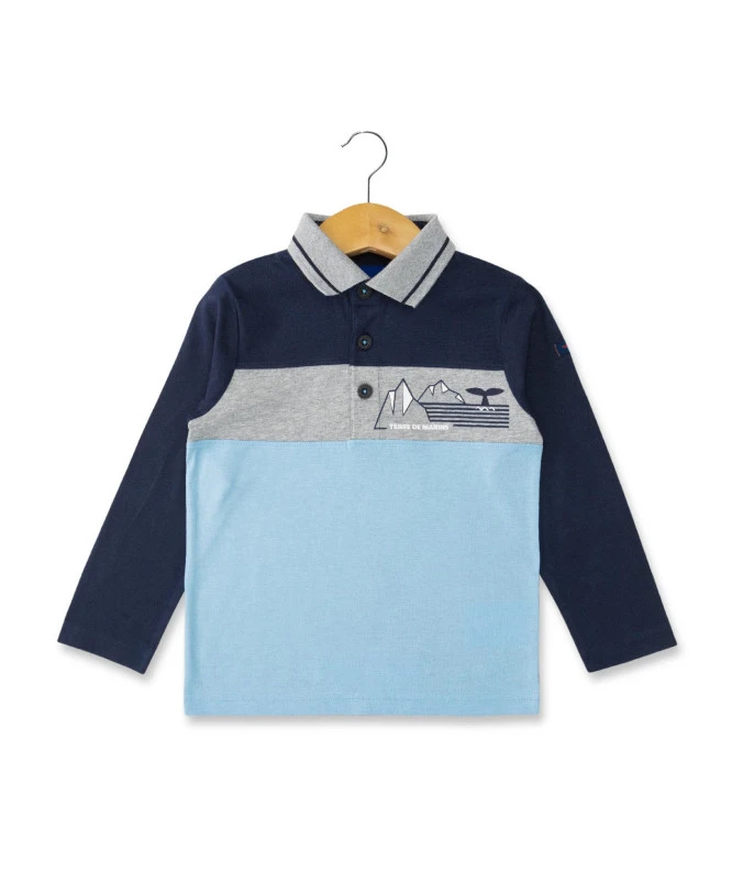 Polo Manches Longues Bleu Glacier Garçon 3 Polo Manches Longues Bleu Glacier Garçon