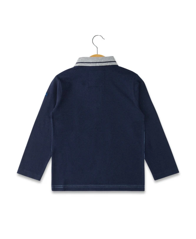 Polo Manches Longues Bleu Glacier Garçon 4 Polo Manches Longues Bleu Glacier Garçon – Image 2