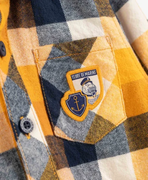 Chemise Jaune à Carreaux Garçon -Vetements Simples Magasin prod 8402 chemise chemisier ml carreaux indigo caroga 666x812 fc7ea0111e0b