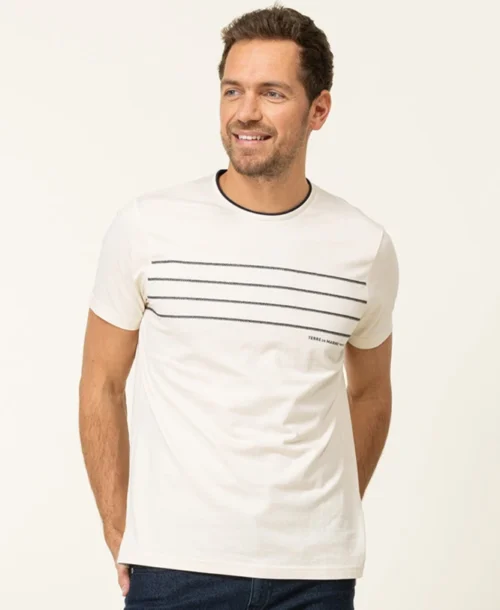 T-shirt Manches Courtes Grège Homme