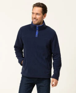 Pull Polaire Bleu Marine Homme