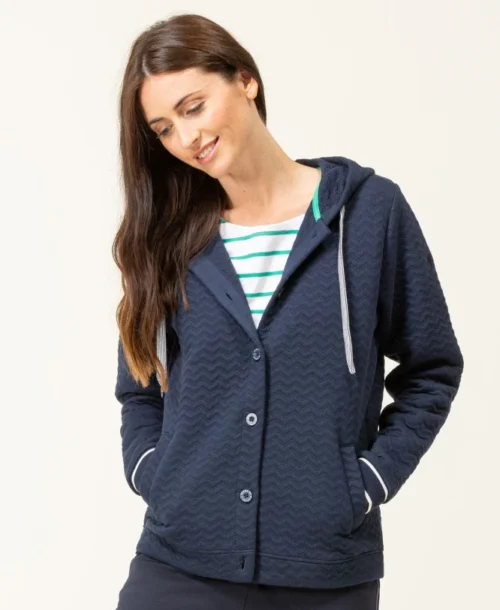 Veste à Capuche Bleu Marine Femme