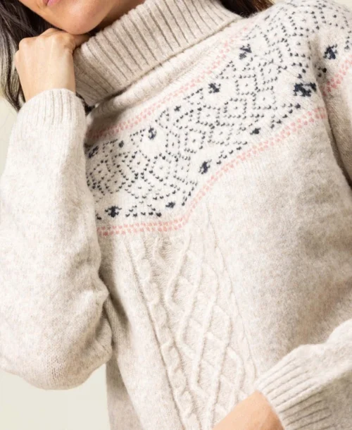 Pull De Noël Femme -Vetements Simples Magasin prod 8817 pull beige chine kalan 666x812 fc7ea0111e0b