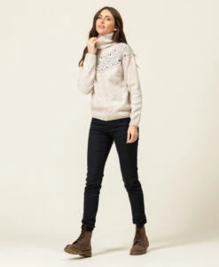 Pull De Noël Femme -Vetements Simples Magasin prod 8819 pull beige chine kalan 666x812 fc7ea0111e0b