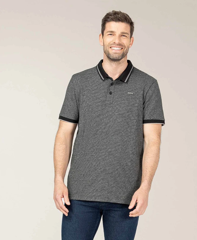 Polo Gris Chiné Homme 3 Polo Gris Chiné Homme