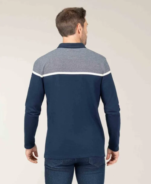 Polo Manches Longues Bleu Marine Homme -Vetements Simples Magasin prod 9039 polo ml indigo ojari 666x812 fc7ea0111e0b
