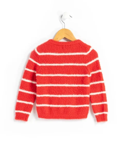 Pull Rayé Rouge Fille Boutons épaule -Vetements Simples Magasin prod 9105 pull rouge fraise karina 666x812 fc7ea0111e0b