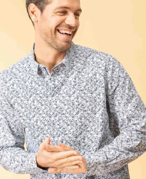 Chemise Blanche Homme Imprimé Gris -Vetements Simples Magasin prod 9113 chemise chemisier ml imprime gris caflo 666x812 fc7ea0111e0b