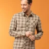 Chemise Marron à Carreaux Homme -Vetements Simples Magasin prod 9116 chemise chemisier ml carreaux chocolat caromu 666x812 fc7ea0111e0b