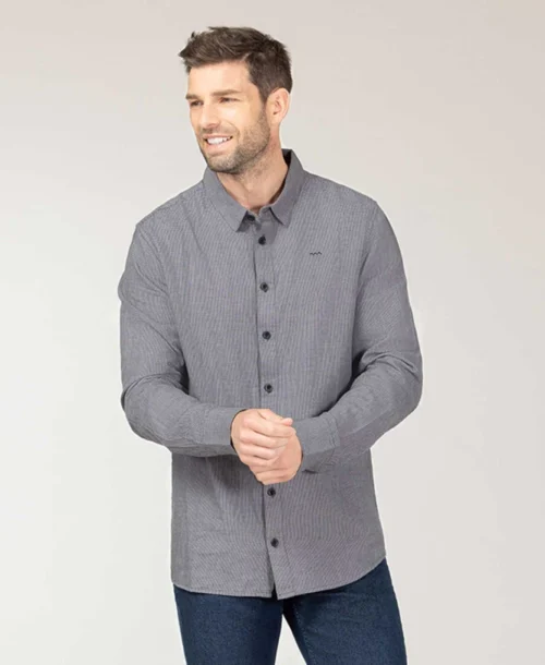 Chemise Grise Pied-de-poule Homme
