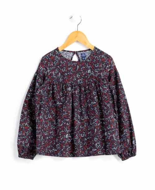 Blouse Fille Manches Longues imprimé Rouge