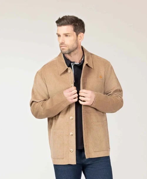 Veste En Velours Beige Homme