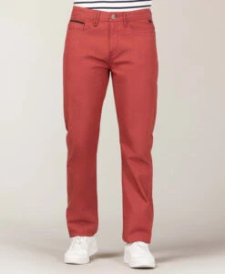 Pantalon Rouge Délavé Homme