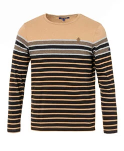 MARINIERE ML FOND NOIR RAYE SABLE GALBORD