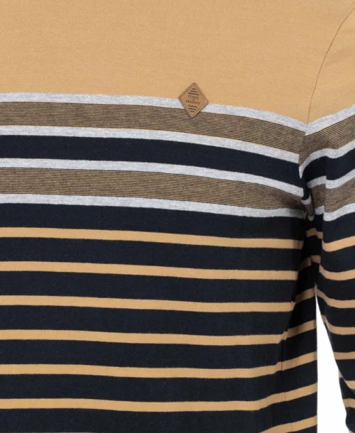 MARINIERE ML FOND NOIR RAYE SABLE GALBORD -Vetements Simples Magasin prod 9220 mariniere ml fond noir raye sable galbord 666x812 fc7ea0111e0b