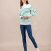 Pull Rayé Femme Fond Blanc Rayures Vertes -Vetements Simples Magasin prod 9223 pull fond naturel raye vert pricha 666x812 fc7ea0111e0b