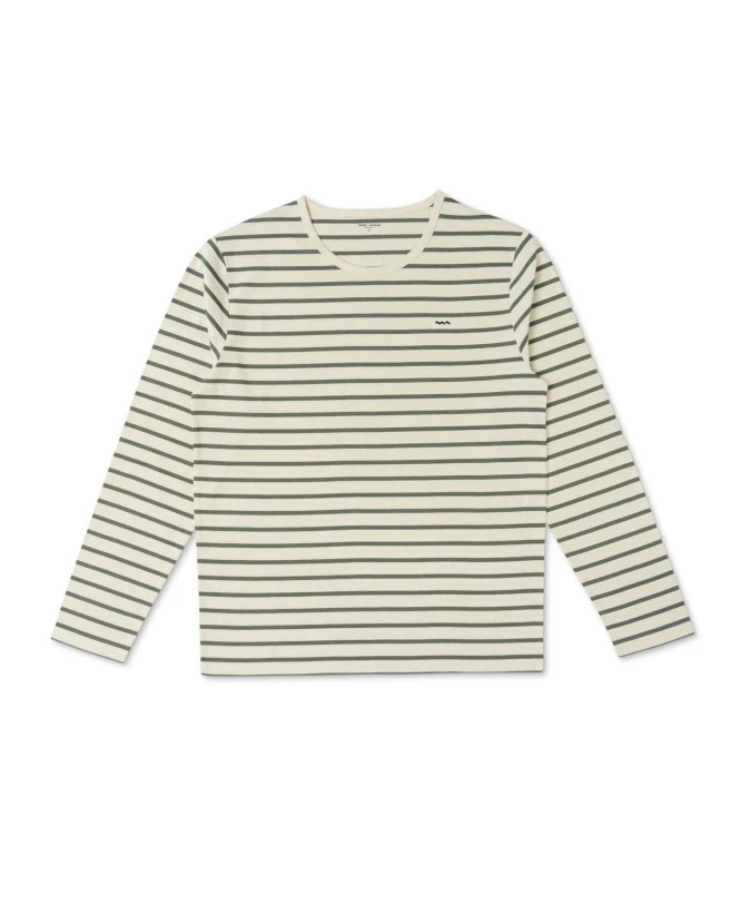Marinière Homme Fond Grège Rayé Kaki 4 Marinière Homme Fond Grège Rayé Kaki – Image 2