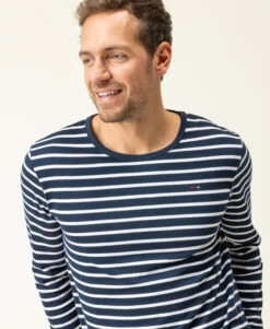 Marinière Homme Manches Longues Fond Bleu Marine Rayé Blanc 10 Marinière Homme Manches Longues Fond Bleu Marine Rayé Blanc -Vetements Simples Magasin prod 9264 mariniere ml fond indigo raye blanc ecohol 666x812 fc7ea0111e0b