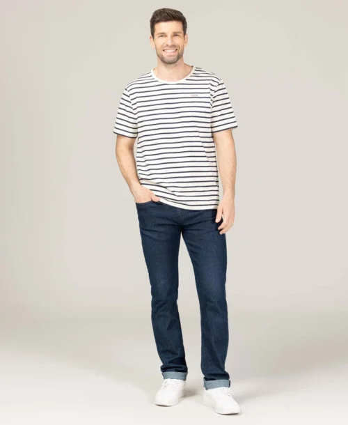 Marinière Homme Manches Courtes Fond Grège Rayé Bleu Marine 10 Marinière Homme Manches Courtes Fond Grège Rayé Bleu Marine -Vetements Simples Magasin prod 9271 mariniere mc fond grege raye indigo ecohok 666x812 fc7ea0111e0b