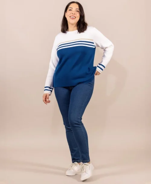 Pull Bleu Femme Made In France Kolette -Vetements Simples Magasin prod 9287 pull bleu kolette 666x812 fc7ea0111e0b