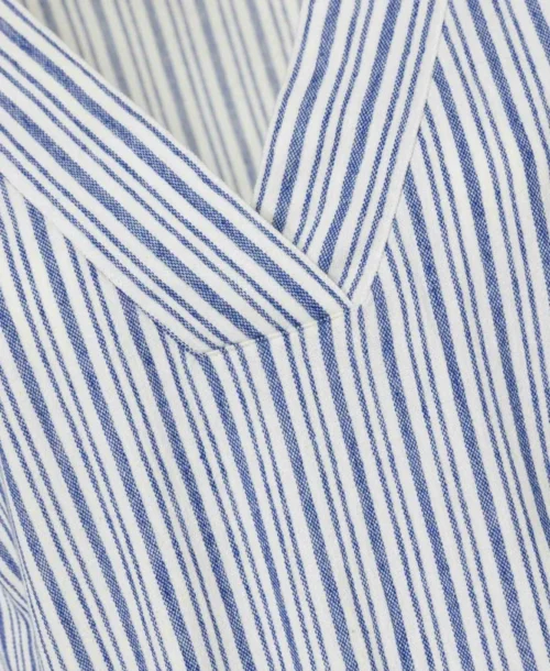 Robe Col V Femme Fond Blanc Rayures Bleues -Vetements Simples Magasin prod 9317 robe mc fond naturel raye bleu rima 666x812 fc7ea0111e0b