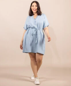 Robe En Lyocel Bleu Femme
