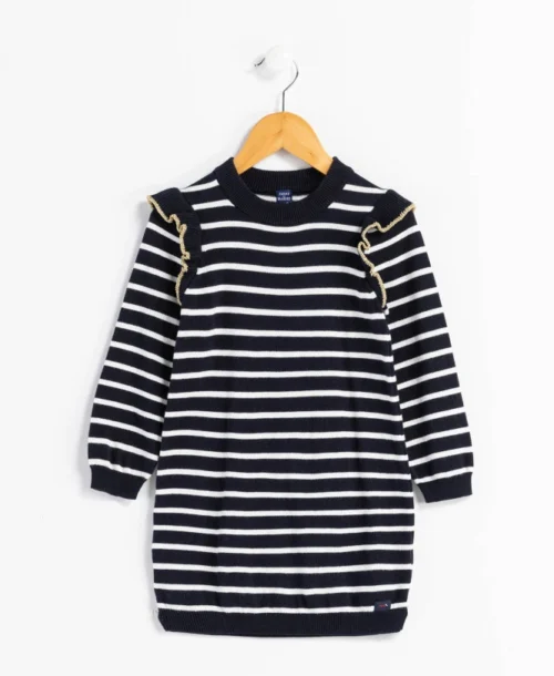 Robe Pull à Rayures Fille